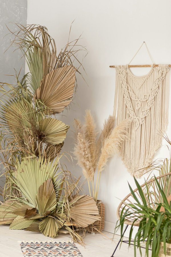 Décoration bohème : différences entre une vase pampa et un cache pot en osier